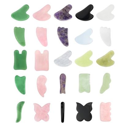Green Jade Roller Gua Sha Set 1 Pieces Natural Stone Facial Massage Tool for Skin Care and Facial Relaxation Beauty Tool