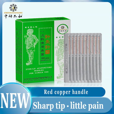 100pcs Zhongyan Taihe Disposable Acupuncture Needles Red Copper Ring Handle