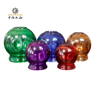 Customized 5pcs Massage Cupping Set Special Chinese Traditional Fire Cup Glass Colorful Damp Removing