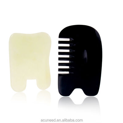 quality  Class II Buffalo Horn Jade Guasha Tools Set with oil Massage factory