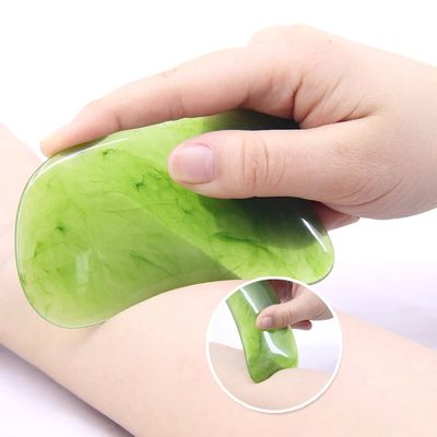 Green Jade Plate Scraping Guasha Board Natural Traditional Massager Tool