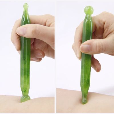 Green Jade Gua Sha Stone Revitalizing Facial Massage Tool